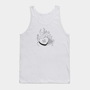 No love, love is pain, broken heart , hate love, heart in fire Tank Top